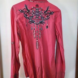 Salmon pink Western Roar Shirt
